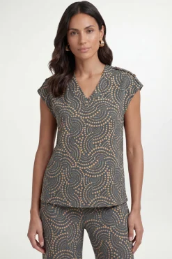 Wallis Débardeur En Jersey À Pois Avec Encolure En V Et Boutons Aux Épaules<Femme Tops