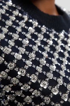 KarenMillen Débardeur en Maille Douillette Ornée de Paillettes Grande Taille<Femme Pulls Et Gilets|Toutes Les Mailles