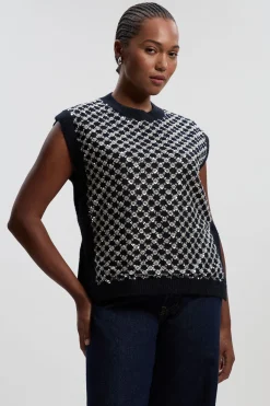 KarenMillen Débardeur en Maille Douillette Ornée de Paillettes Grande Taille<Femme Pulls Et Gilets|Toutes Les Mailles
