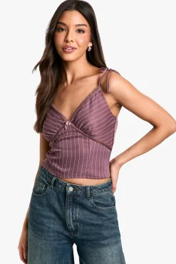 boohoo Débardeur à fines rayures<Femme Tops