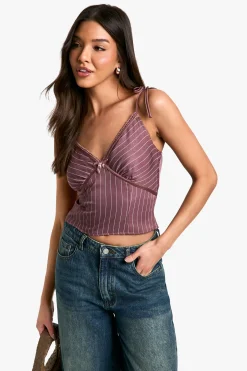 boohoo Débardeur à fines rayures<Femme Tops
