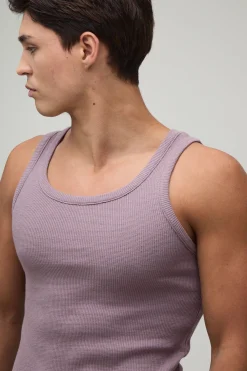 boohooMAN Débardeur Gaufré Ajusté Essentiel<Homme Essentiels