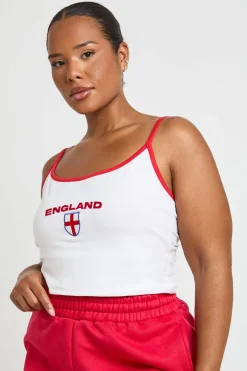 Débardeur Grande Taille Angleterre Avec Bandes Contrastées Et Bretelles