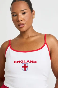 Débardeur Grande Taille Angleterre Avec Bandes Contrastées Et Bretelles