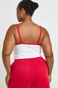 Débardeur Grande Taille Angleterre Avec Bandes Contrastées Et Bretelles