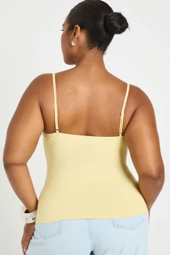 Débardeur Grande Taille À Bretelles Fines Et Encolure Carrée Effet Seconde Peau