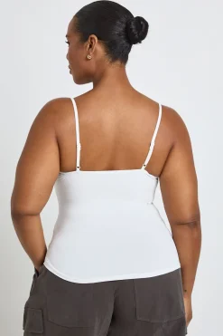 Débardeur Grande Taille À Bretelles Fines Et Encolure Carrée Effet Seconde Peau