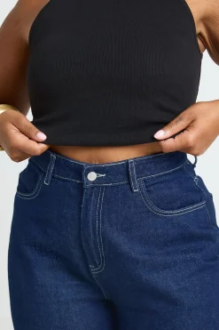 boohoo Débardeur Grande Taille Côtelé À Bretelles Et Encolure Bateau<Femme Tops