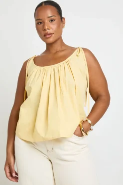 boohoo Débardeur Grande Taille À Encolure Arrondie Et Bretelles Nouées<Femme Tops