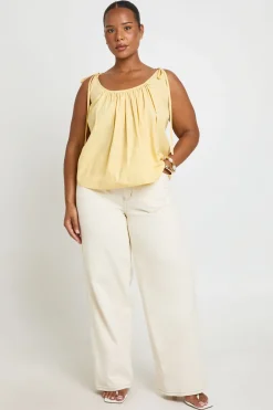 boohoo Débardeur Grande Taille À Encolure Arrondie Et Bretelles Nouées<Femme Tops