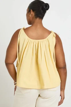 boohoo Débardeur Grande Taille À Encolure Arrondie Et Bretelles Nouées<Femme Tops