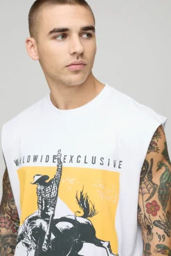 boohooMAN Débardeur Graphique Western Oversize Homme<Homme Tout Afficher