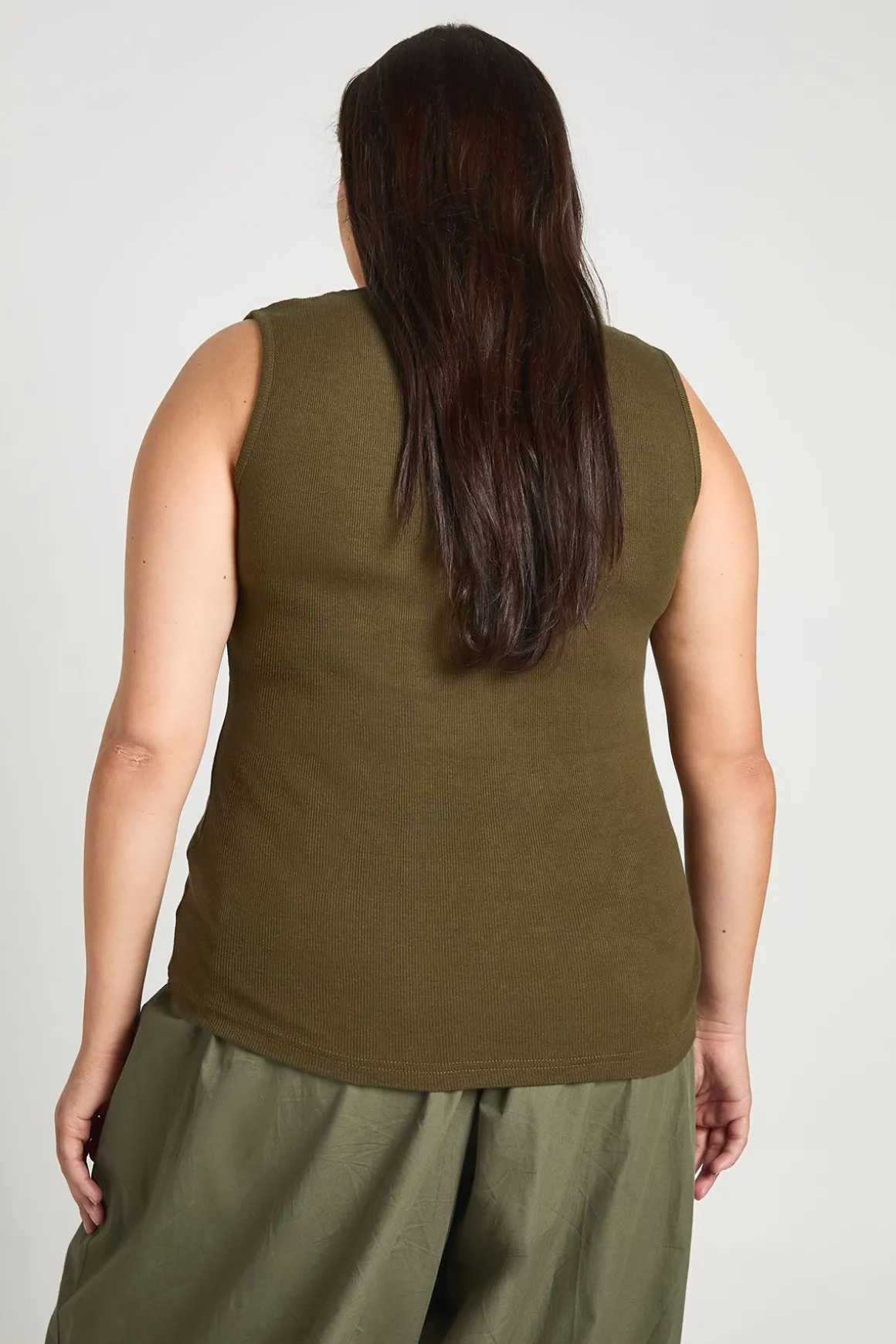 Débardeur Henley Côtelé Grande Taille Avec Boutons Et Détails Contrastés