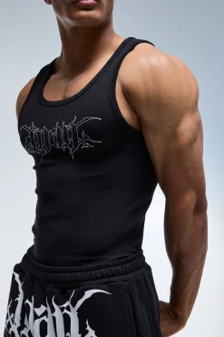 boohooMAN Débardeur Homme Côtelé Ajusté Muscle Fit Actif<Femme Athleisure
