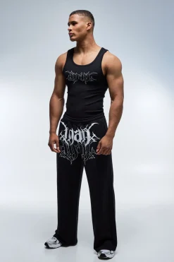 boohooMAN Débardeur Homme Côtelé Ajusté Muscle Fit Actif<Femme Athleisure