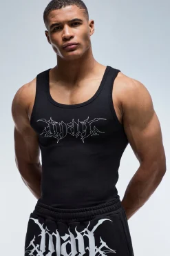 boohooMAN Débardeur Homme Côtelé Ajusté Muscle Fit Actif<Femme Athleisure