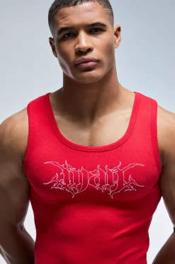 boohooMAN Débardeur Homme Côtelé Coupe Ajustée Muscle Active<Femme Athleisure