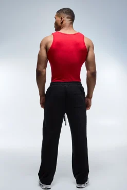 boohooMAN Débardeur Homme Côtelé Coupe Ajustée Muscle Active<Femme Athleisure