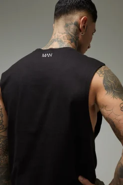 Débardeur Homme Grande Taille Coton Gym Actif Emmanchures Basses Coupe Regular