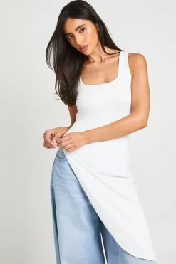 boohoo Débardeur Long Asymétrique<Femme Tons Neutres|Tops
