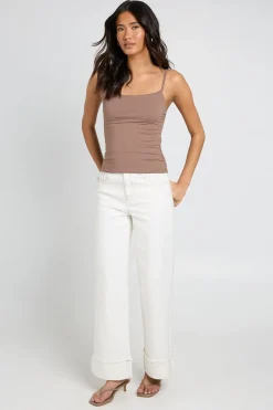 boohoo Débardeur Moulant À Bretelles Fines Et Encolure Carrée<Femme Tops