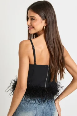 boohoo Débardeur orné de plumes<Femme Tops
