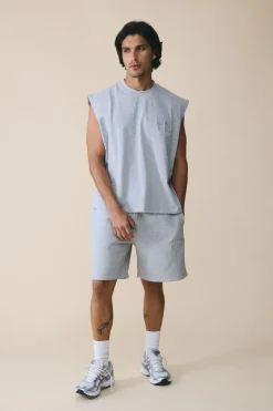 boohooMAN Débardeur Oversize Boxy Brodé 280g/m² Poids Lourd<Homme Essentiels