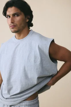 boohooMAN Débardeur Oversize Boxy Brodé 280g/m² Poids Lourd<Homme Essentiels