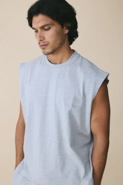 boohooMAN Débardeur Oversize Boxy Brodé 280g/m² Poids Lourd<Homme Essentiels