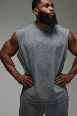 Débardeur oversize délavé à slogan - MAN Active