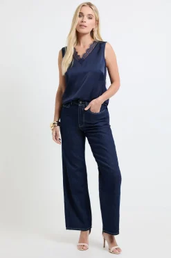 Wallis Débardeur Petite Avec Bordure En Dentelle<Femme Tops D’Automne|Satin Et Dentelle