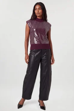 KarenMillen Débardeur Sans Manches En Maille Douce À Paillettes<Femme Pulls Et Gilets|Toutes Les Mailles