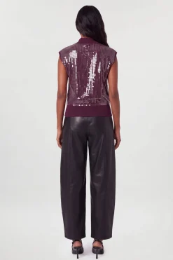 KarenMillen Débardeur Sans Manches En Maille Douce À Paillettes<Femme Pulls Et Gilets|Toutes Les Mailles
