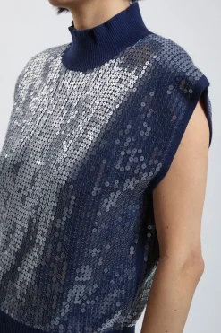 Débardeur Sans Manches En Maille Douillette À Sequins Petite