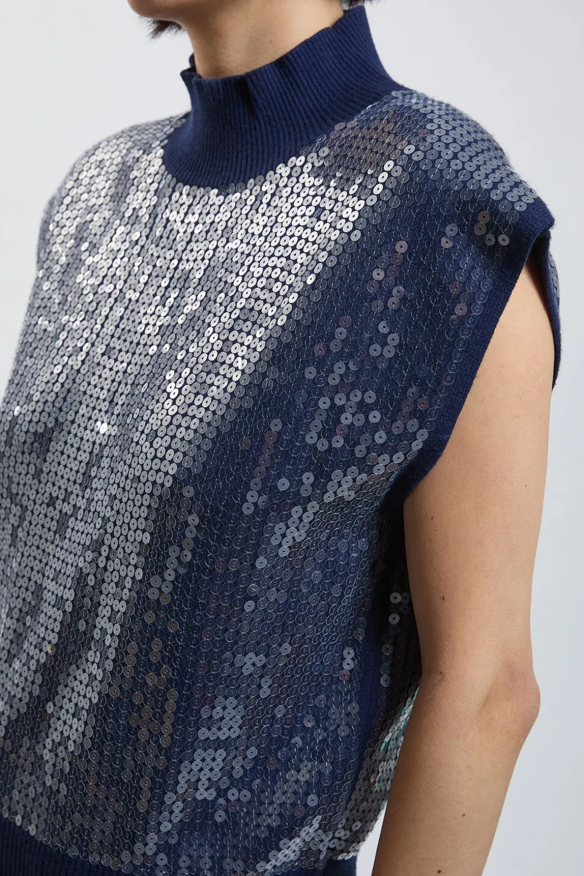 Débardeur Sans Manches En Maille Douillette À Sequins Petite