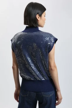 Débardeur Sans Manches En Maille Douillette À Sequins Petite
