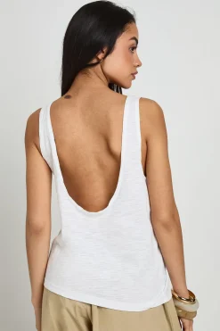Débardeur Transparent En Coton Slub Avec Dos Échancré