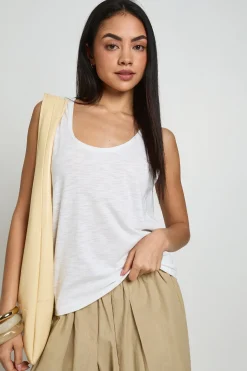 Débardeur Transparent En Coton Slub Avec Dos Échancré