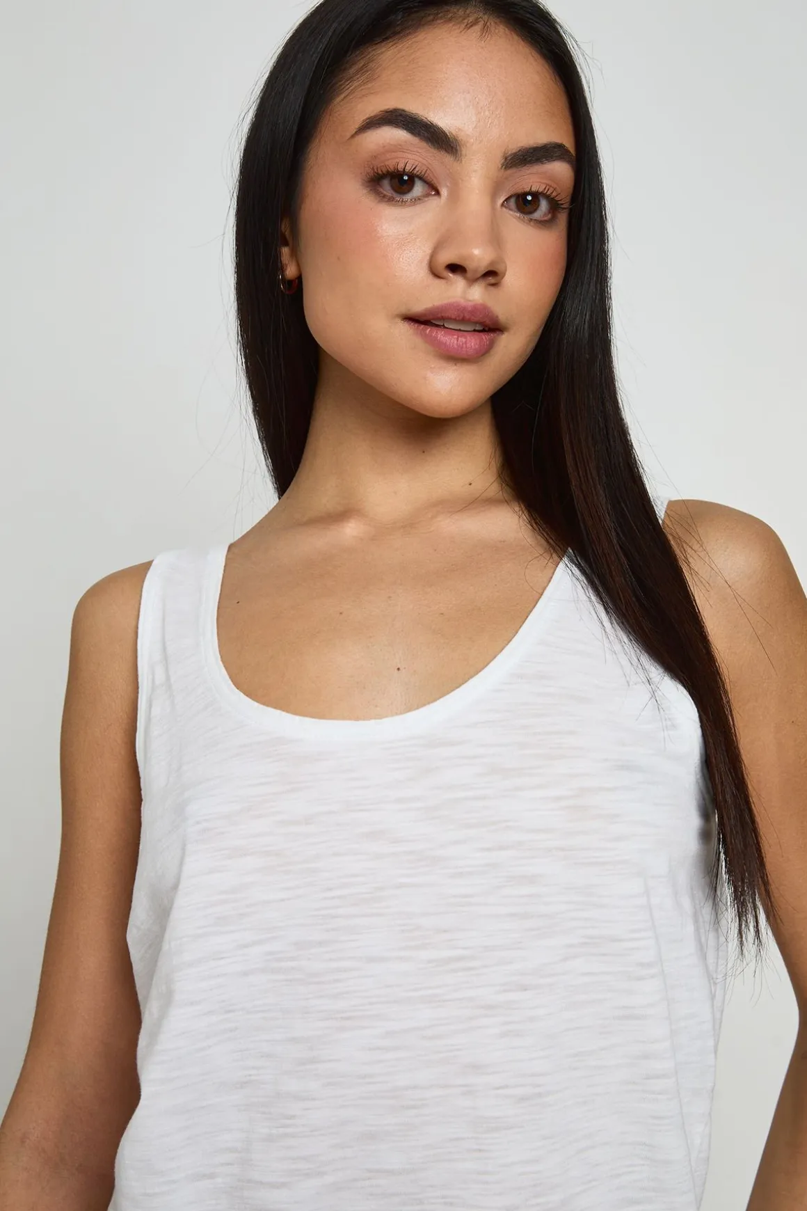 Débardeur Transparent En Coton Slub Avec Dos Échancré