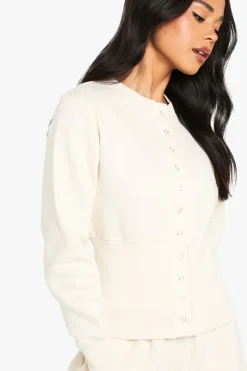 boohoo Deep Hem Popper Bomber Sweatshirt Tracksuit<Femme Survêtements|Survêtements