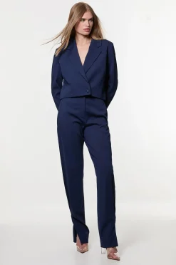 KarenMillen Digital Ophelia Blazer ajusté soigné à dos drapé et à simple boutonnage<Femme Tailleurs|Blazers