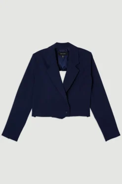 KarenMillen Digital Ophelia Blazer ajusté soigné à dos drapé et à simple boutonnage<Femme Tailleurs|Blazers