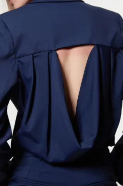 KarenMillen Digital Ophelia Blazer ajusté soigné à dos drapé et à simple boutonnage<Femme Tailleurs|Blazers