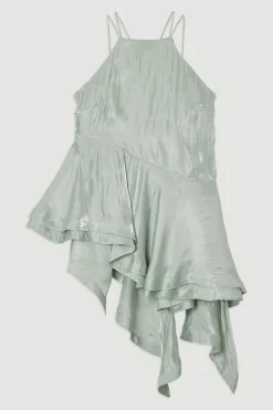 KarenMillen Digital Ophelia Haut Tissé à Détail Peplum Métallique Liquide<Femme Tops