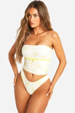 boohoo Ditsy Floral Print Tankini Bikini Top & High Leg Bikini Bottoms Set<Femme Maillots De Bain|Tenues De Plage