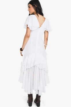 boohoo Dobby Frill Detail Maxi Dress<Femme Robes De Soirée|Toutes Les Robes