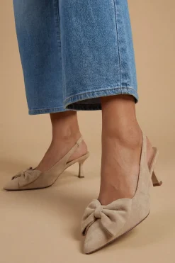 Dora Escarpins À Talon Aiguille Moyen Avec Nœud En Synthétique Synthétique Et Bride Arrière