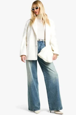 boohoo Double Breast Boucle Wool Blazer<Femme Manteaux Et Vestes D’Automne|Vestes & Manteaux