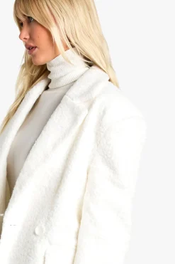 boohoo Double Breast Boucle Wool Blazer<Femme Manteaux Et Vestes D’Automne|Vestes & Manteaux