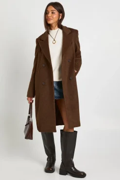 Double-Breasted Wool Look Coat